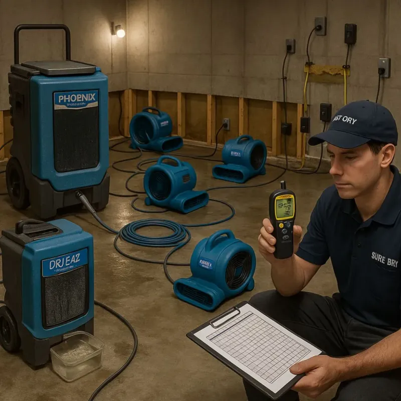 Structural Drying and Dehumidification process in Livonia, MI